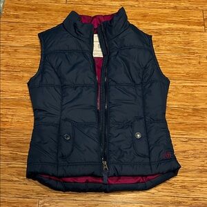 Aeropostale Black Puffer Vest with Red Lining
